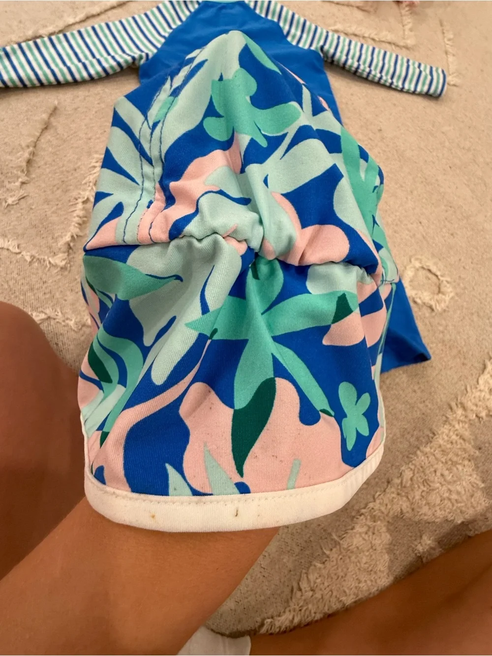 Coolibar Shark One-Piece Rash Guard Swimsuit with matching hat